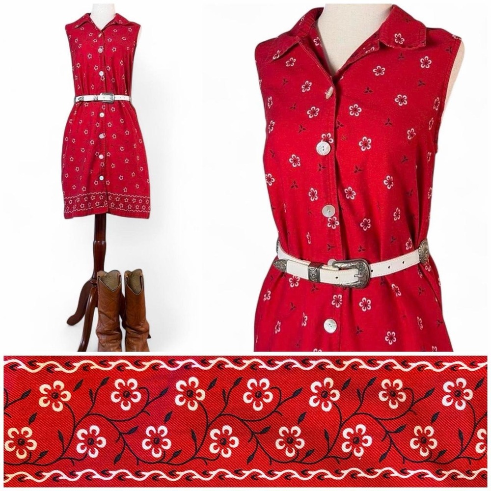 Vintage 90s Cotton Bandana Print Dress